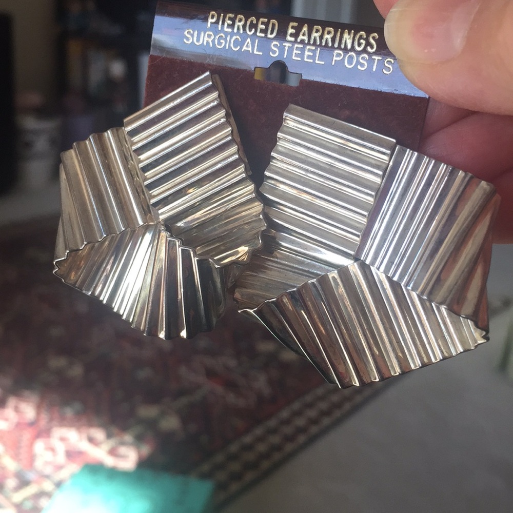 Silver tone earrings